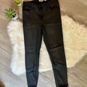 MADEWELL | High Rise Raw Hem Black Denim Jeans Modern Fit (32/14)